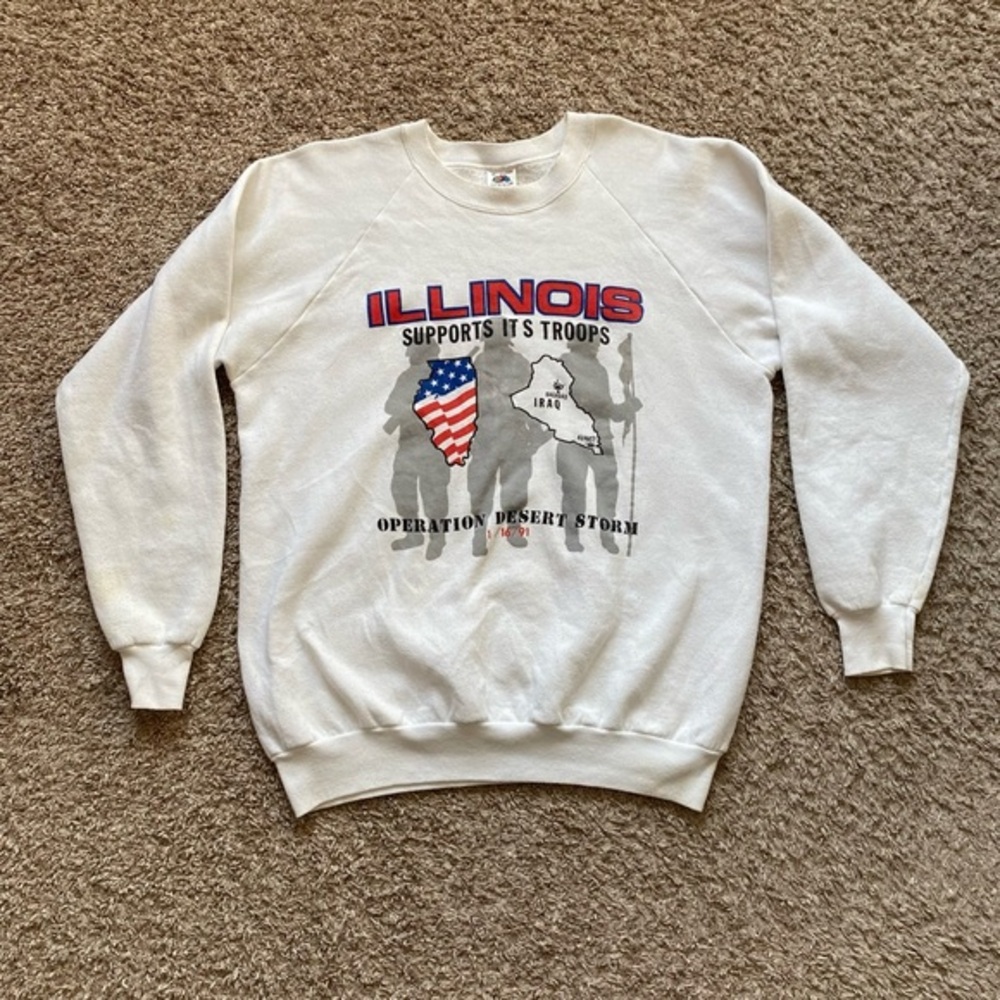 Vintage 90s Operation Desert Storm Troop Iraq Crewneck Sweatshirt‎ Men Size XL